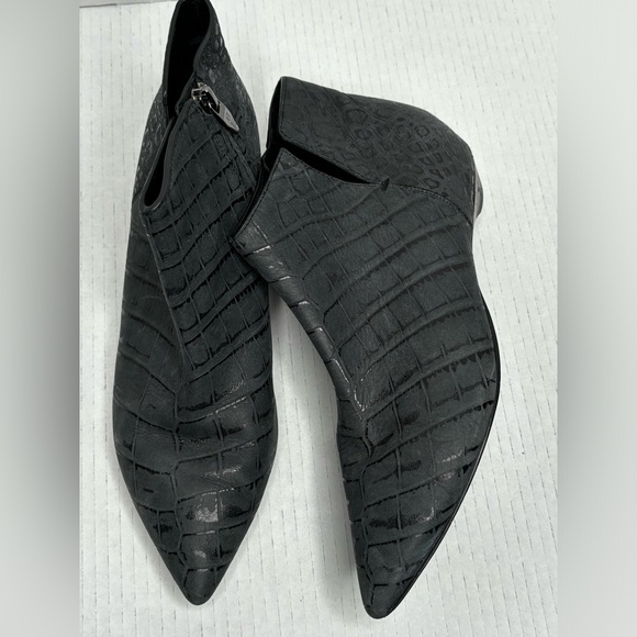 SIGERSON MORRISON gray croc print point toe ankle boots size 10 - Picture 2 of 11